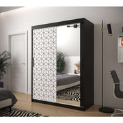 Farah 150cm Sliding Door Wardrobe Black 