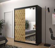 Farah 150cm Sliding Door Wardrobe Black 