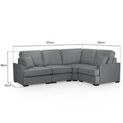 Funk Grey Fabric Corner Sofa - LHF