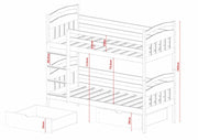 Wooden Bunk Bed Gabi with Storage
