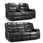 Galaxy Black Faux Leather 3+2 Seater Electric Recliner Sofa Set