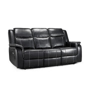 Galaxy Black Faux Leather 3 Seater Electric Recliner Sofa