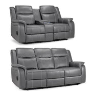 Galaxy Grey Faux Leather 3+2 Seater Electric Recliner Sofa Set