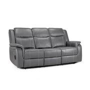 Galaxy Grey Faux Leather 3 Seater Electric Recliner Sofa