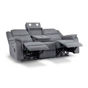 Galaxy Tech Grey Fabric 3 Seater Sofa