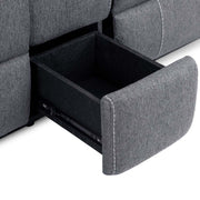 Galaxy Tech Grey Fabric 3 Seater Sofa