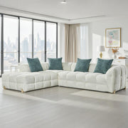 Genoa Beige Fabric Corner Sofa - LHF