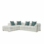 Genoa Beige Fabric Corner Sofa - LHF