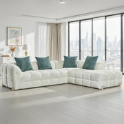 Genoa Beige Fabric Corner Sofa - RHF