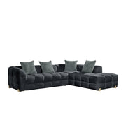 Genoa Charcoal Fabric Corner Sofa - RHF
