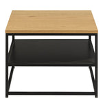 Gila Square Coffee Table with Open Shelf in Oak & Black 