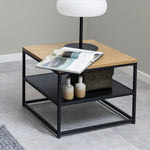 Gila Square Coffee Table with Open Shelf in Oak & Black 