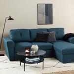 Goldington Round Coffee Table with Black Marble Melamine Top & Black Legs 