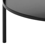 Goldington Round Coffee Table with Black Marble Melamine Top & Black Legs 