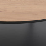 Goldington Round Coffee Table with Oak Top & Black Legs 