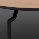 Goldington Round Coffee Table with Oak Top & Black Legs 