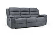 Grayson Manual Recliner Sofa - Grey 3 Seater 