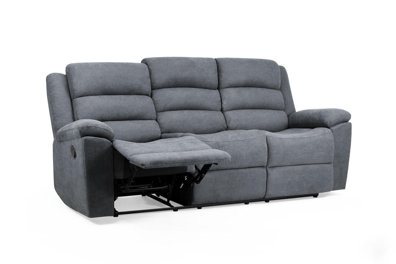 Grayson Manual Recliner Sofa Grey Seater 210 CM – Furniture