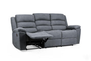 Grayson Manual Recliner Sofa - Grey 3 Seater 