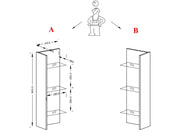 Helio 03 Hanging Panel with Glass Shelves
