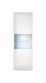 Toledo 07 Wall Hung Cabinet 53cm [Front White Gloss with White Matt Carcass] - Front Angle