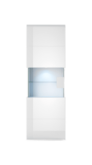 Toledo 07 Wall Hung Cabinet 53cm [Front White Gloss with White Matt Carcass] - Front Angle