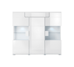 Toledo 46 Display Cabinet 147cm [Front White Gloss with White Matt Carcass] - Front Angle