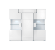 Toledo 46 Display Cabinet 147cm [Front White Gloss with White Matt Carcass] - Front Angle