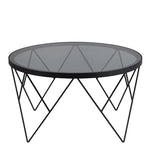 Halstow Coffee Table in Black with Smoked Glass Top 