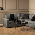 Halstow Coffee Table in Black with Smoked Glass Top 