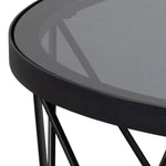 Halstow Coffee Table in Black with Smoked Glass Top 