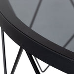 Halstow Coffee Table in Black with Smoked Glass Top 