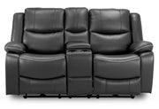 Harald Black Faux Leather 2 Seater Electric Recliner Sofa