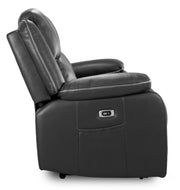 Harald Black Faux Leather 2 Seater Electric Recliner Sofa
