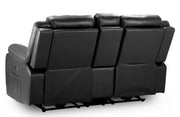 Harald Black Faux Leather 2 Seater Electric Recliner Sofa