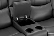 Harald Black Faux Leather 2 Seater Electric Recliner Sofa