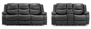 Harald Black Faux Leather 3+2 Seater Electric Recliner Sofa Set