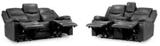Harald Black Faux Leather 3+2 Seater Electric Recliner Sofa Set