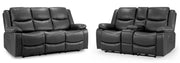 Harald Black Faux Leather 3+2 Seater Electric Recliner Sofa Set