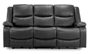 Harald Black Faux Leather 3 Seater Electric Recliner Sofa