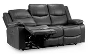 Harald Black Faux Leather 3 Seater Electric Recliner Sofa