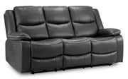 Harald Black Faux Leather 3 Seater Electric Recliner Sofa