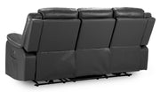 Harald Black Faux Leather 3 Seater Electric Recliner Sofa