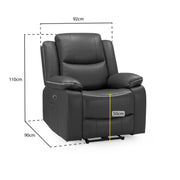 Harald Black Faux Leather Electric Recliner Armchair