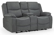 Harald Graphite Fabric 2 Seater Electric Recliner Sofa