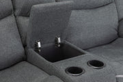 Harald Graphite Fabric 2 Seater Electric Recliner Sofa