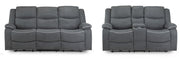Harald Graphite Fabric 3+2 Seater Electric Recliner Sofa Set
