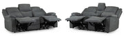 Harald Graphite Fabric 3+2 Seater Electric Recliner Sofa Set