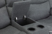 Harald Graphite Fabric 3+2 Seater Electric Recliner Sofa Set