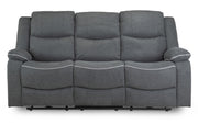 Harald Graphite Fabric 3 Seater Electric Recliner Sofa